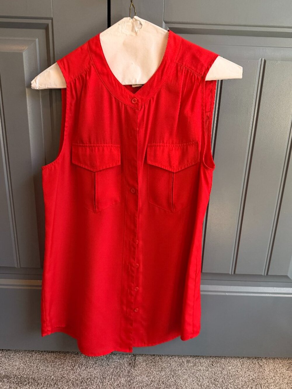 J.Crew red sleeveless blouse
